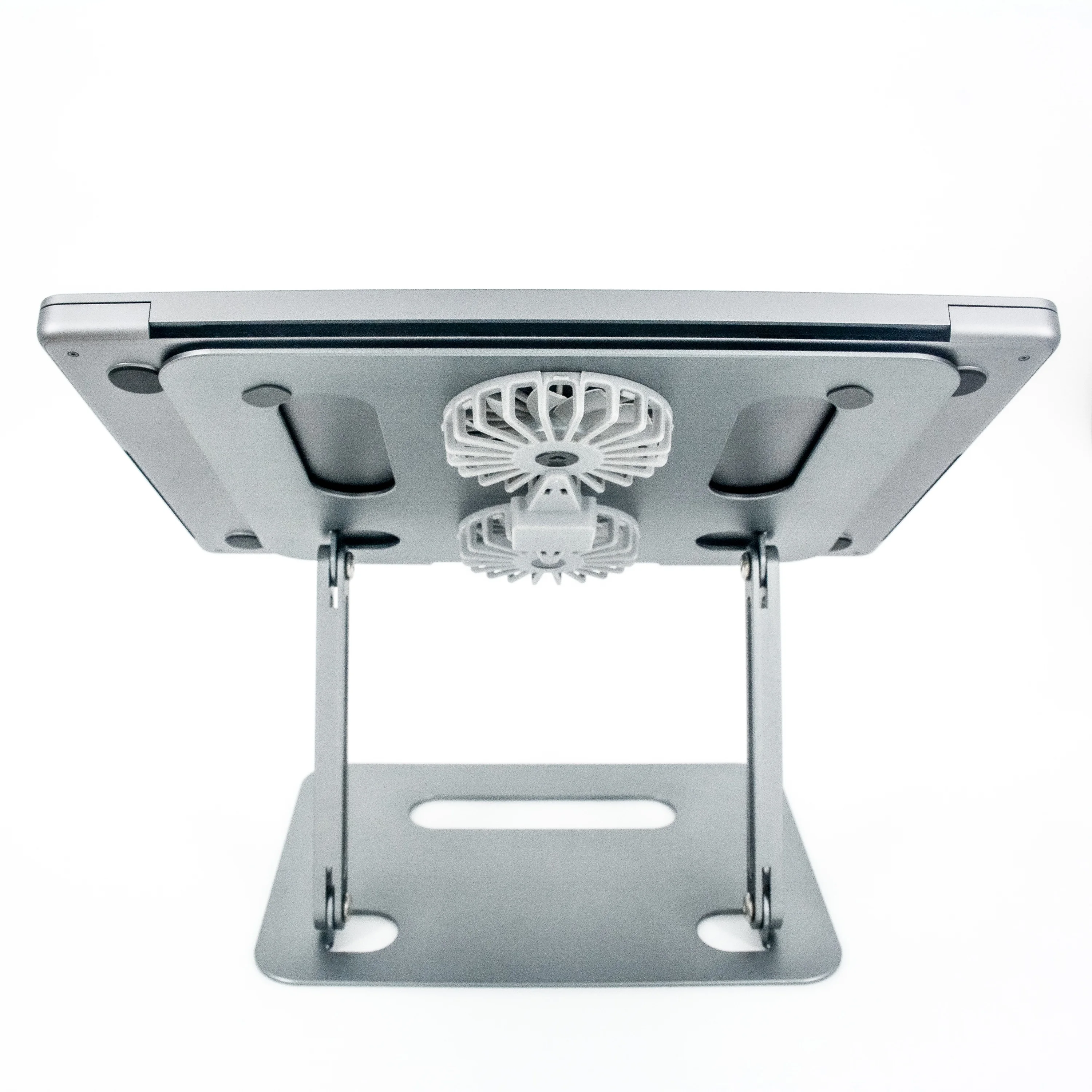 Adjustable Height Foldable Aluminium Alloy Laptop Cooling Stand with Two Fans