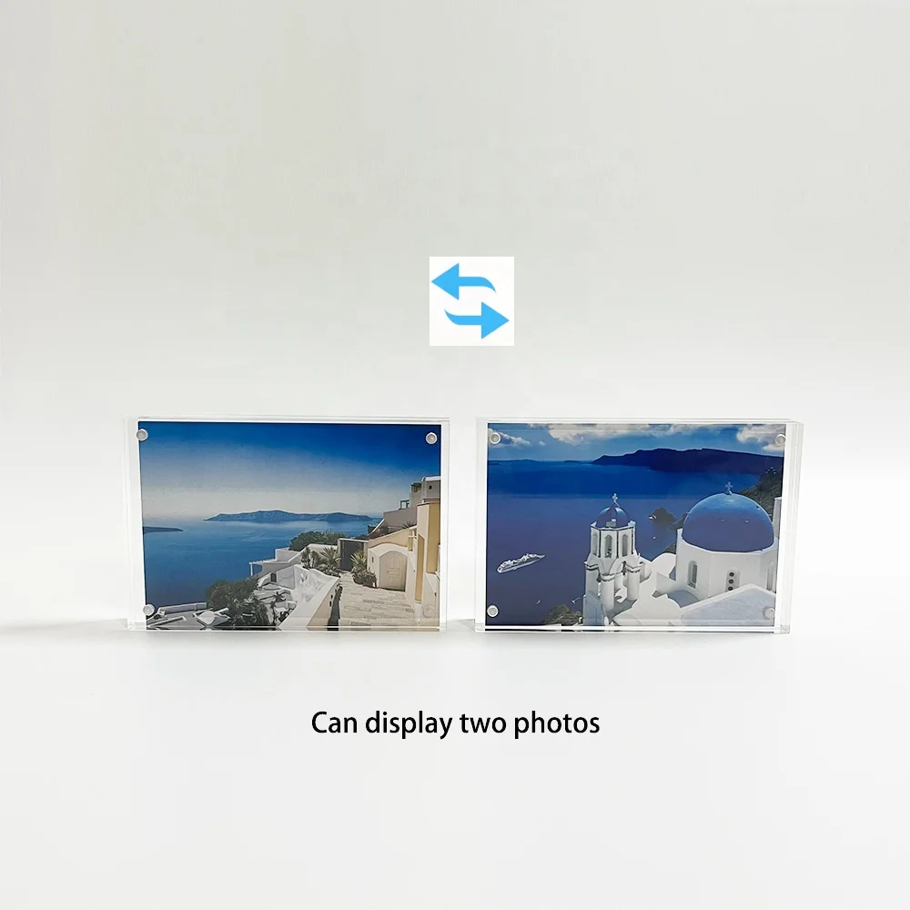 Personalized Custom Stylish Frameless Transparent Magnetic Acrylic Block Photo Frame