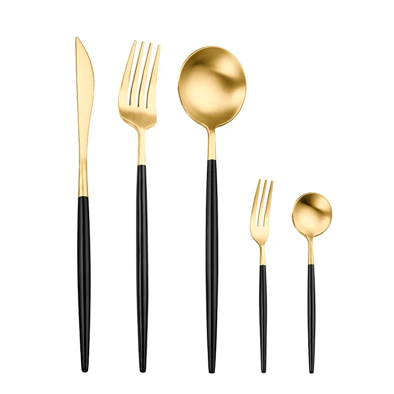 Portugal 18 10 Stainless Steel Gold Cutlery,Color Handle Flatware,Silverware for Dinner