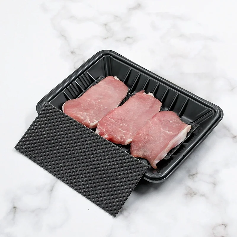 Wholesale Beef Moisture Absorber Black Non-Woven Absorbent Pads Soaker Pads for Meat Tray universal absorbent pad