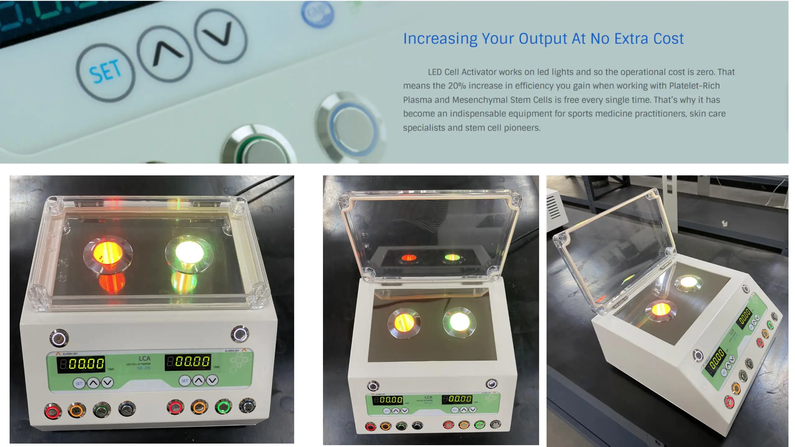 PRP and Stem Cells LED CELL ACTIVATOR machine is effective for activating cell or growth factor