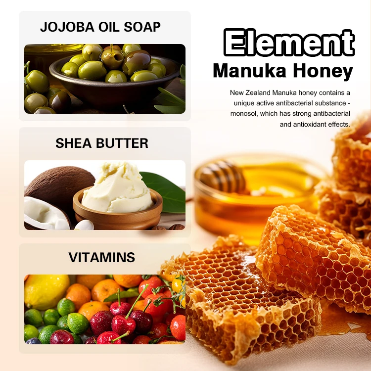 LKIAE Private Label Bath Soap Wholesale Custom Mens Women Body Face Turmeric Honey Foam Exfoliating Moisturizing Soap Bar 200g