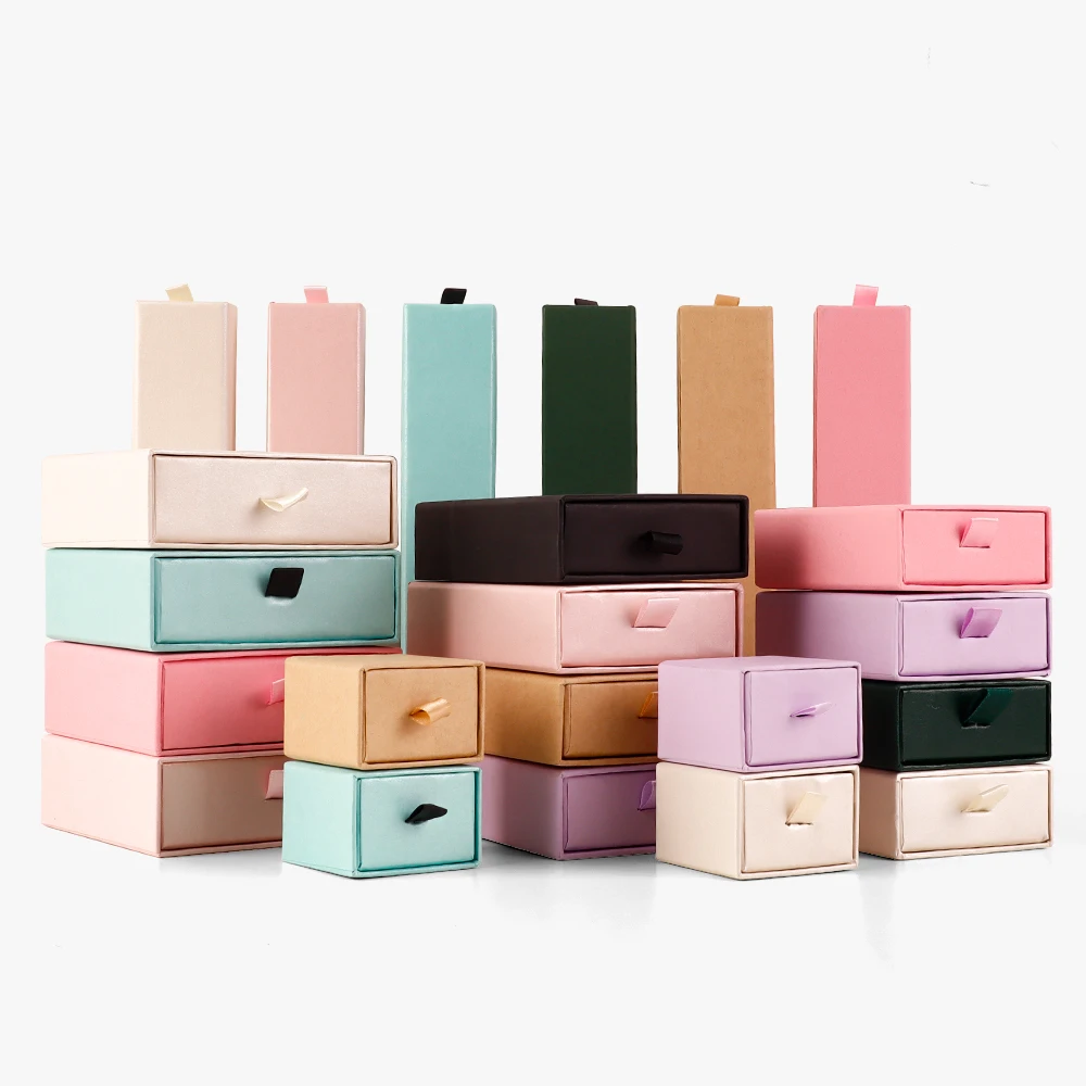 New Style Custom Luxury Jewelry Boxes With Logo Magnetic Leather Drawer Box Jewelry Packaging Box for Sale