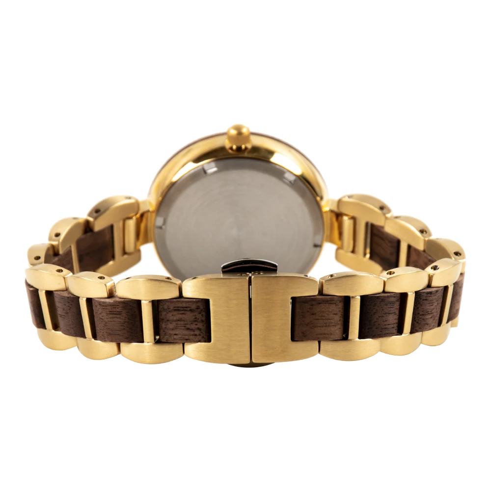 Chinese watch factory advertising ladies fancy wrist watches stainless steel wood women quartz wrist watch for ladies