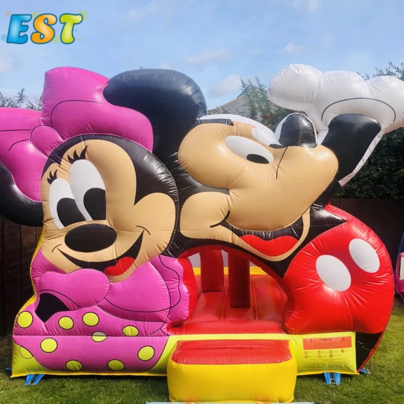 Commercial Cartoon Mouse Inflatable Bounce House Anime Bouncy Castles With Slide Jumping Castle Inflatable Bouncer For Kids