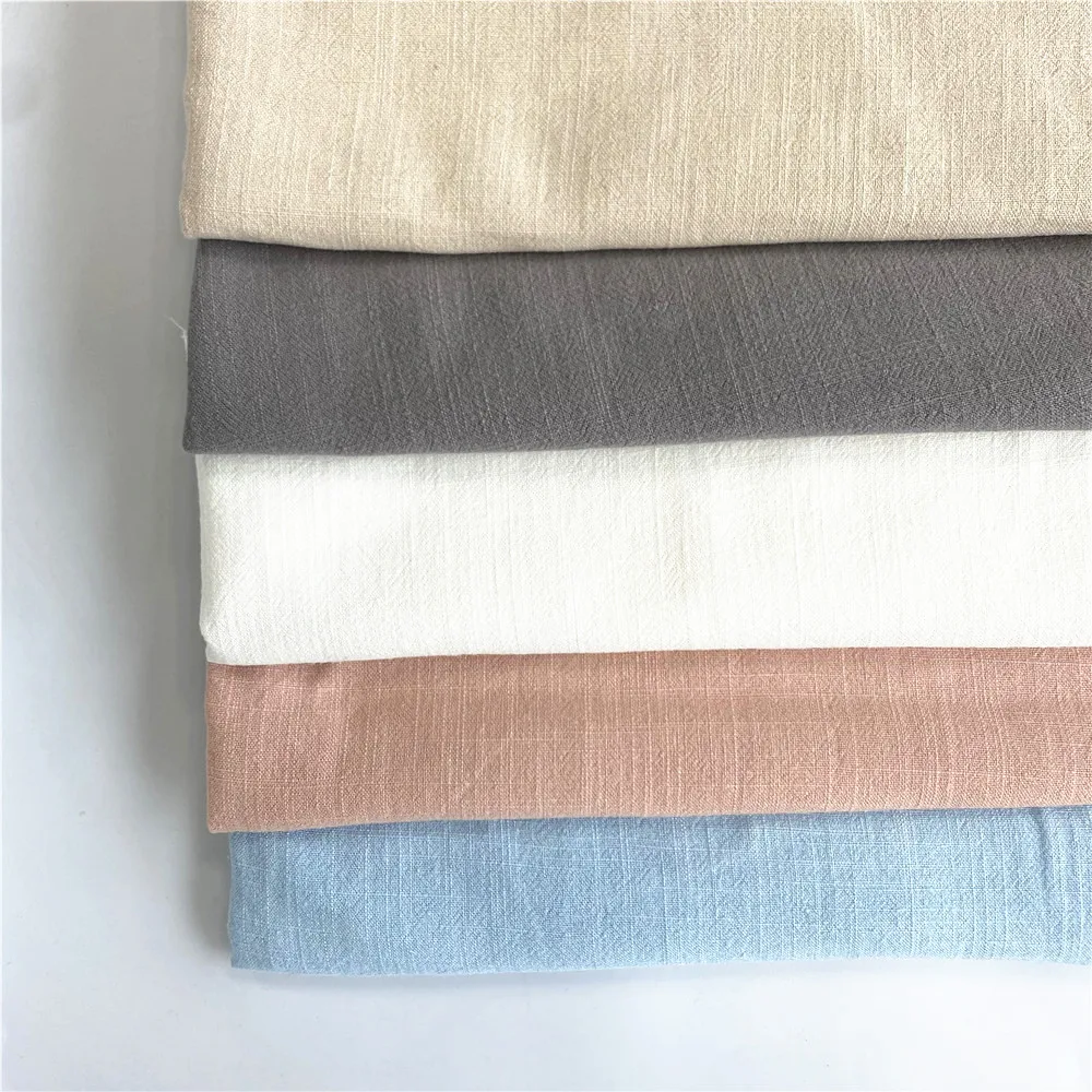 Soft hand feeling stone washed 30 linen 70 viscose blend organic fabric for clothing