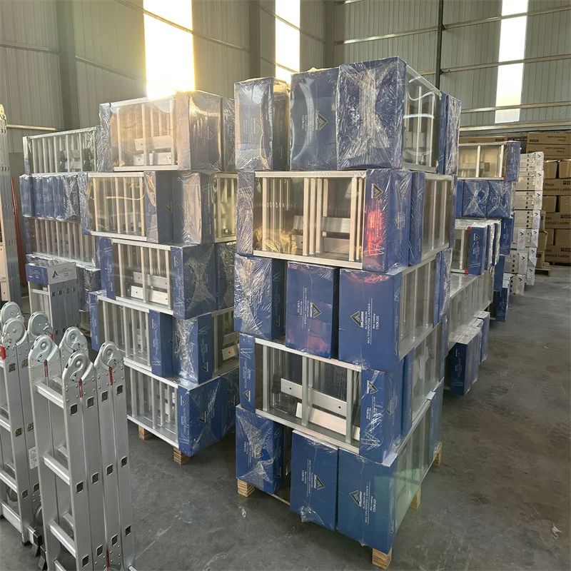 16 Step Aluminum Multipurpose Foldable Ladder with 4*3 4*4 4*5 4*6 Steps and Big Hinges