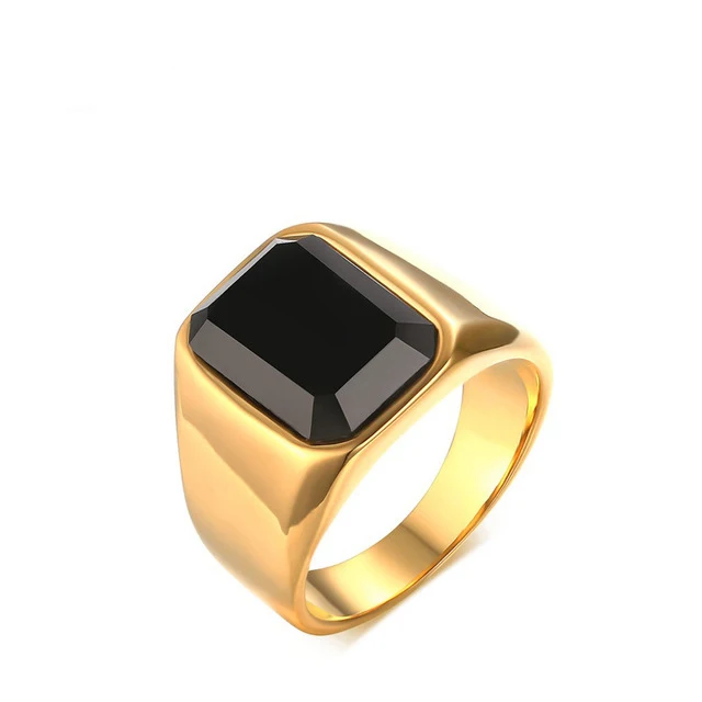 Simple style mens wide stainless steel ring