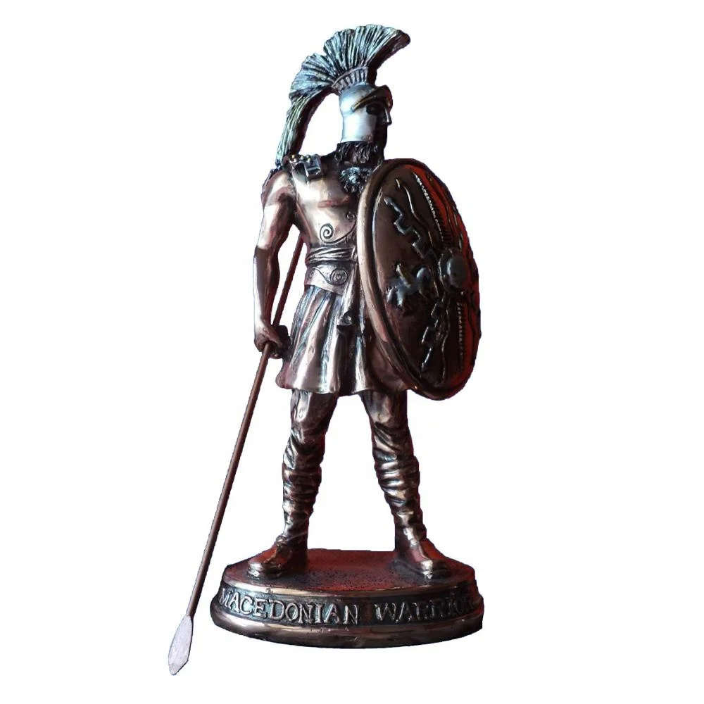 Bronze ancient greek soldier statue with sword gifts