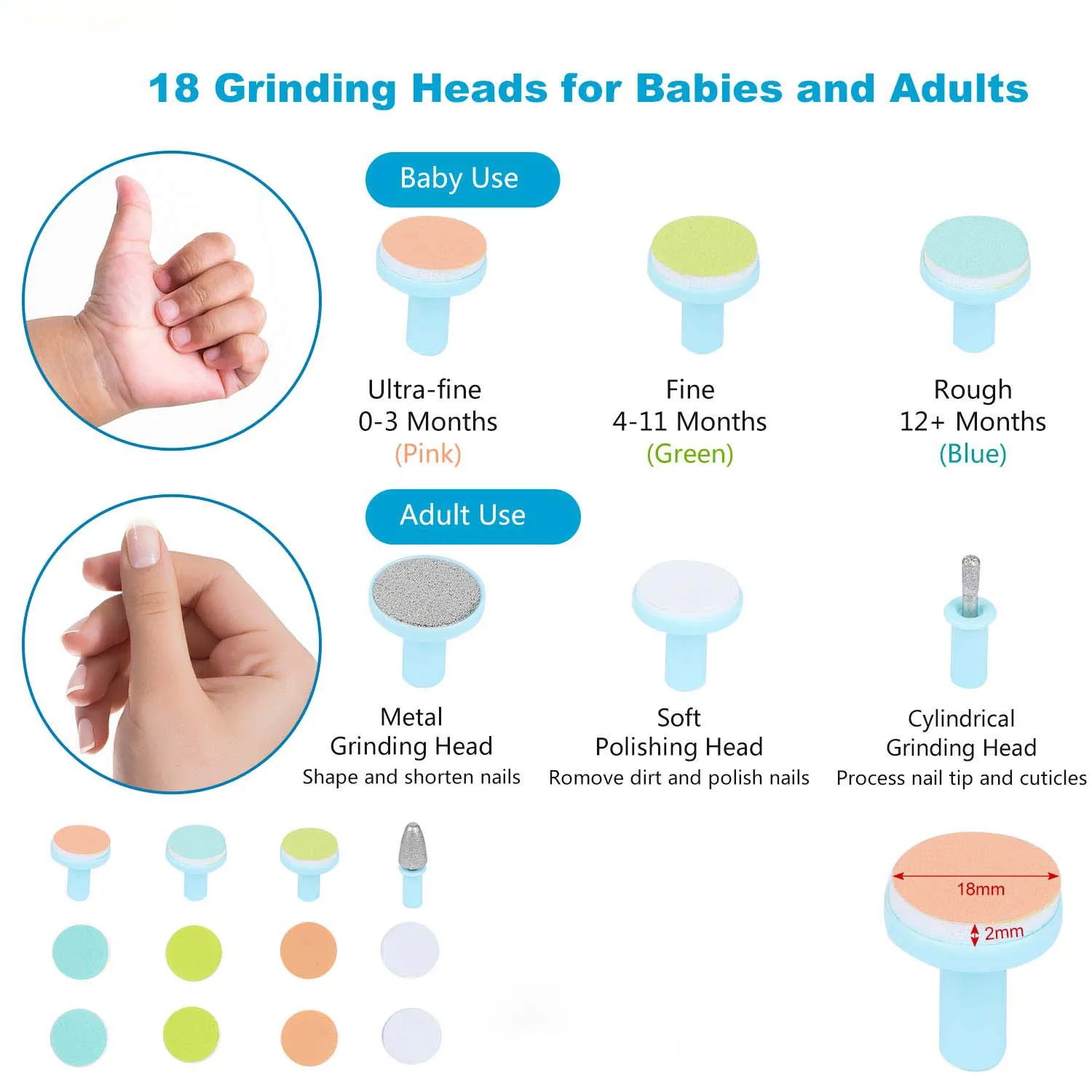 Hot trimmer trimming nail file cutter kit for baby nail scissor 6 In 1 electric kids baby nweborn accessories nail clipper set