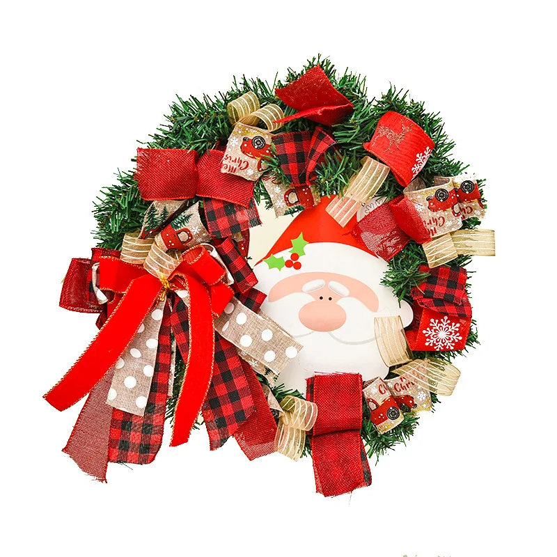 Wholesale Christmas Pendants Door Wreaths Merry Christmas Party Decor Artificial Festival Celebration Colorful Wreaths