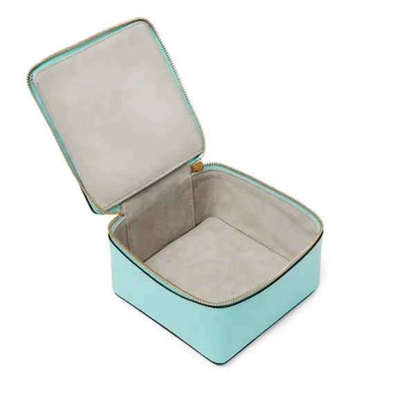 large square trinket case Earring Ear PU Leather Box Portable Jewel Case Organizer Gift Boxes Travel Jewelry Box