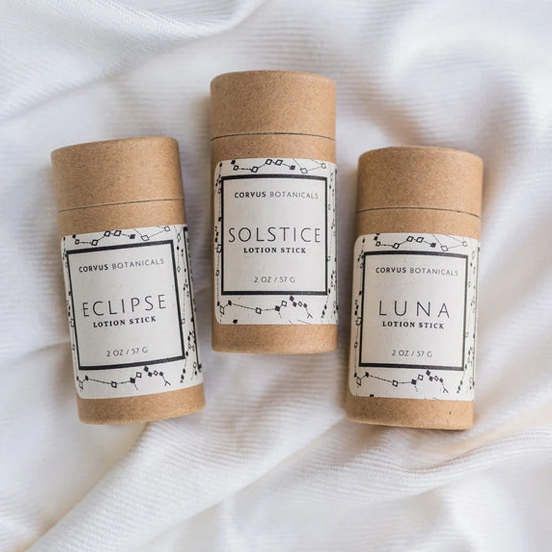 Eco Friendly Lip Balm Container Paper Tube Push Up Lipstick Lip Balm Tubes Cylinder Cardboard Packaging Box