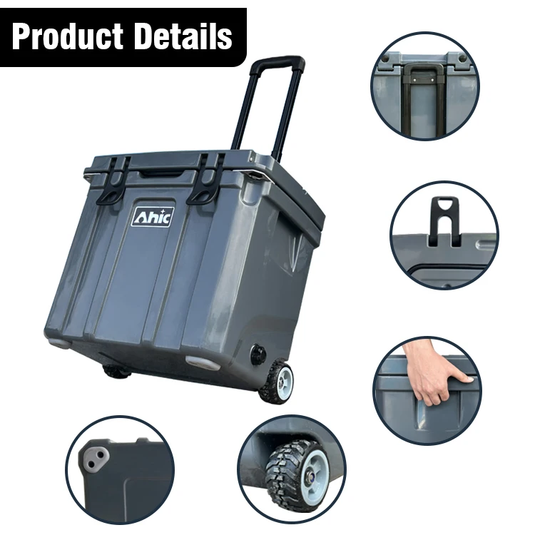 wholesale rotomolded large  coolers cooler box with wheels for picnic portable refrigerator to fish