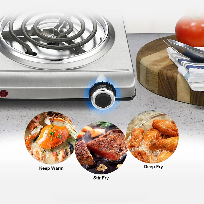 Compact and portable simple operation 1500w electric cooker stove electric ranges with indicator light