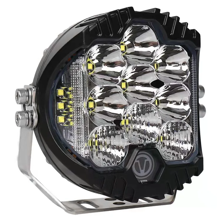 Прямая поставка с фабрики, 5 дюймов 50 Вт вездеход Изменение светодиодные фары дневного света трехсторонний светоизлучающая обувь Рабочая лампа для технического обслуживания