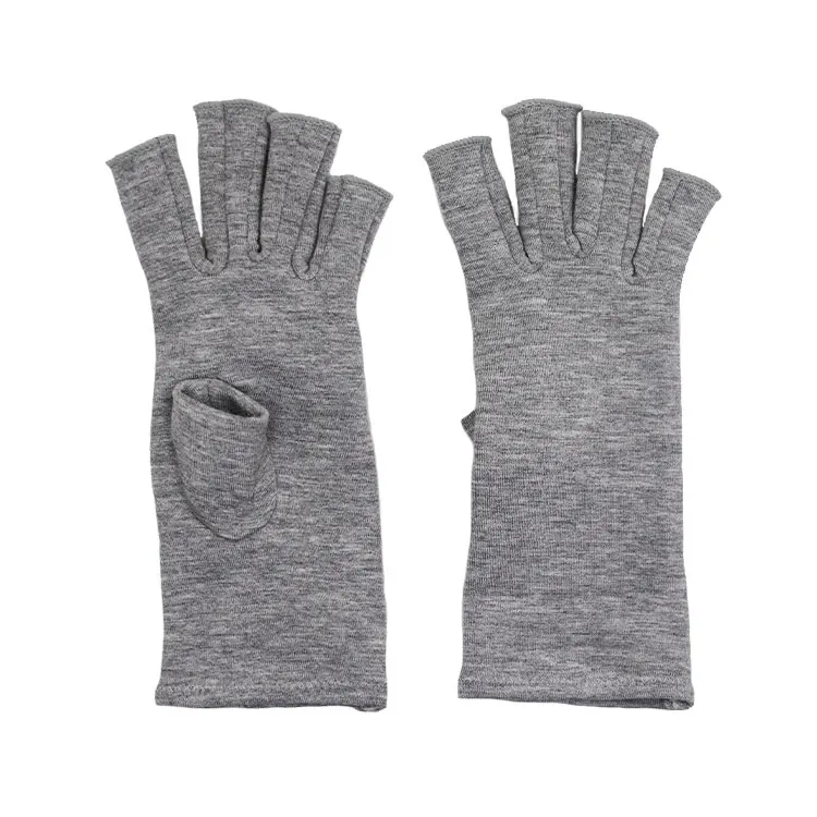 Custom Pain Relieve Therapy Compression Gloves Bamboo Fiber Anti Arthritis Half-Finger Hand Mittens