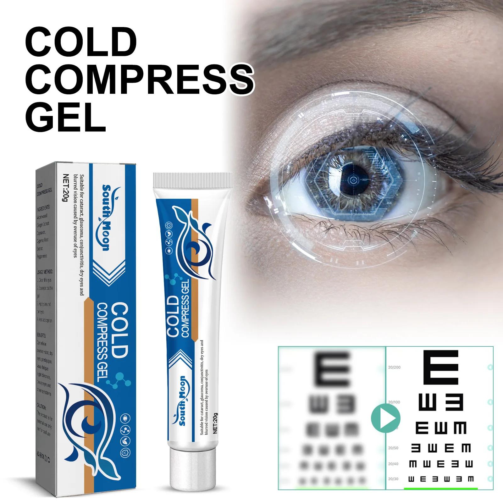 South Moon Custom Logo Cataract Glaucoma Dry Eye Treatment Cold Compress Gel