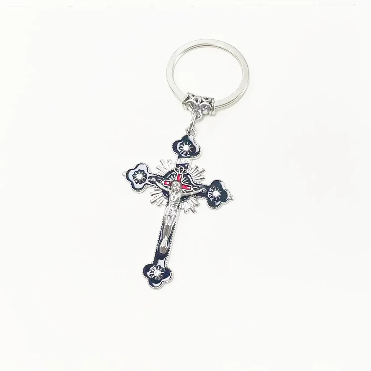 New Arrivals Christian Cross Keychain Creative Diamond Bag Pendant Keychain Personality Fashion Cross Key Chain
