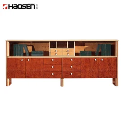 HAOSEN 6850A Luxury Italian style wooden Office bookcase 6 doors book office cabinets