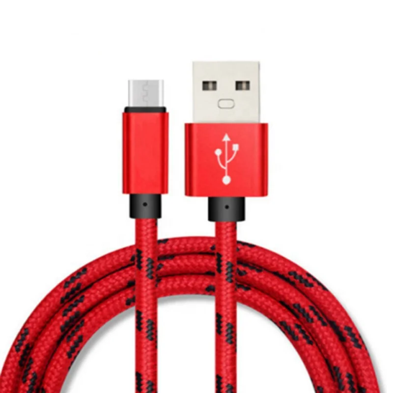 Nylon Fiber Braided Usb Charger Cable 2A Data Cable Wholesale China for Iphone Mobile Phone PVC Zinc Alloy Standard 2.4A 2M FMC