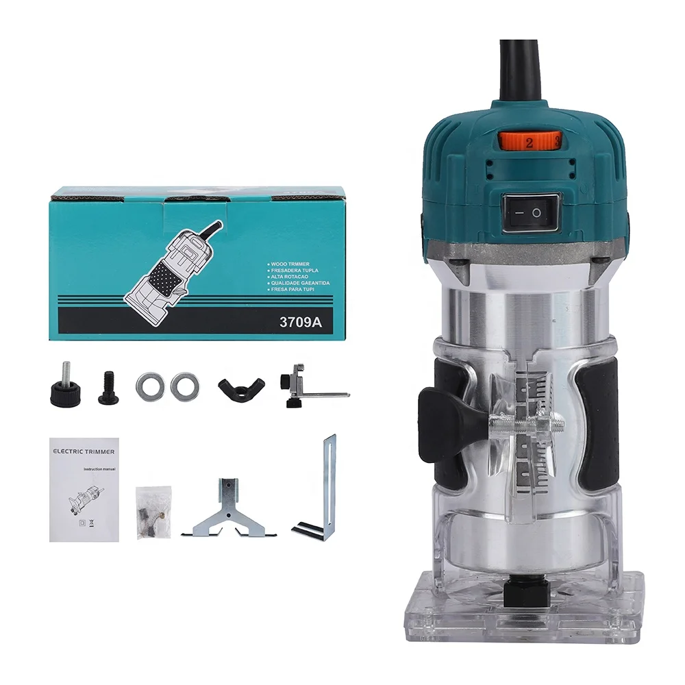 Electric Trimming Machine 230V 6 Speeds Adjustable Electric Hand Woodworking Trimmer Power Routers 6mm 6.35mm 8mm