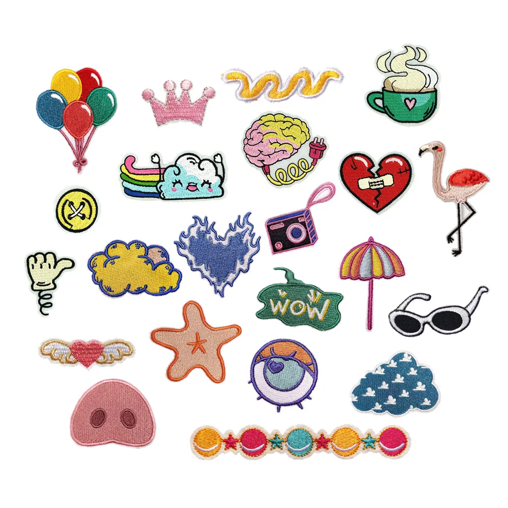 kawaii style iron on embroidered custom made small cute patches for clothes