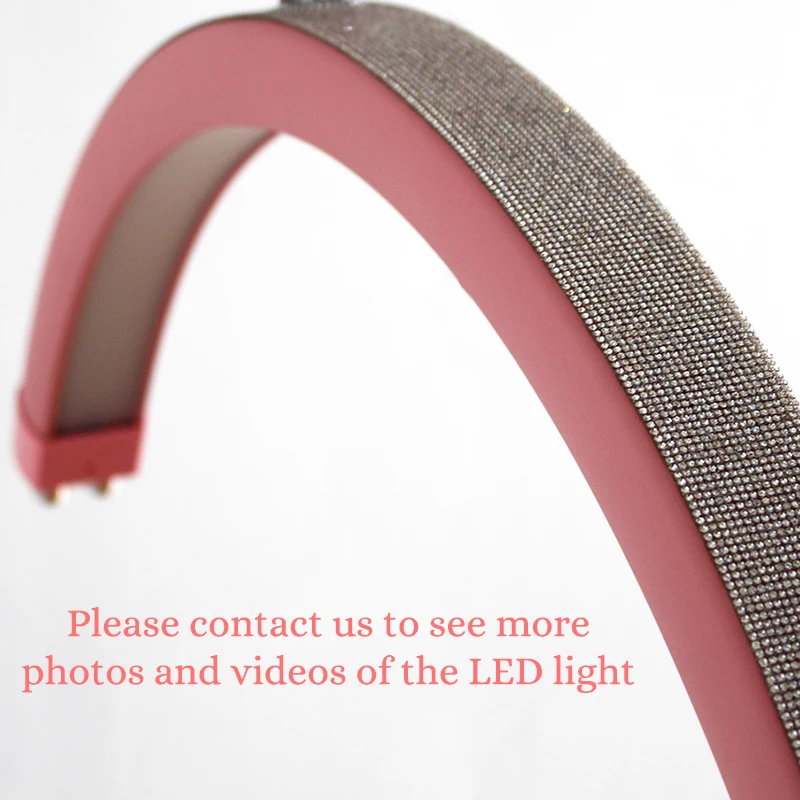 28 Inch Pink White LED Moon Lamp Light For Eyelash Extension Half Moon Floor Lamp Light For Beauty Salon