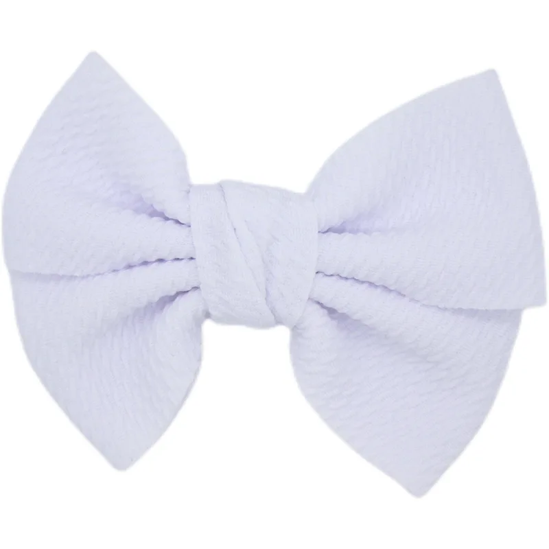 New Arrival Barerres 4.5" Solid Fabric Waffle Hair Bows Without Hair Clip For DIY Hair Accessories