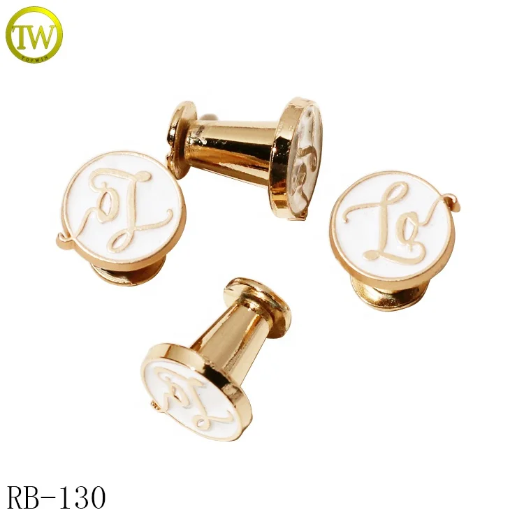 Custom engraved name screw hardware garment decorative stud screw back chicago screw rivets for leather belt accessories