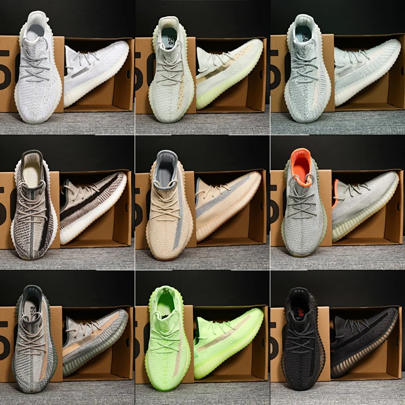 
Quality Reflective Yeezy 350 V2 Style Women Casual Sneakers Sports Shoes with -E-TPU Breathable Knit shoes for men 