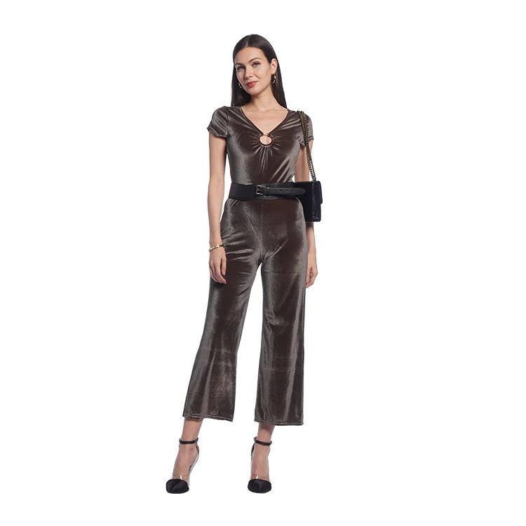 
Gathering metal ring encased at cf fashionable women jumpsuits and rompers sexy fashion jumpsuits women 2021 sexy 