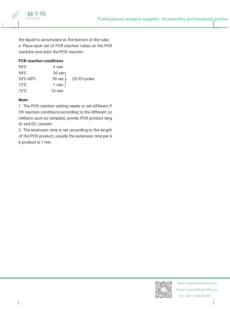 Proper price high product cost-effective sanshibio taq dna polymerase(with mg2+ )
