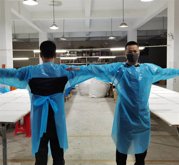 In-stock Anti Static CPE Disposable Lab Coat aprons Wholesale For Adults