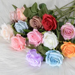 YIWAN wholesale cheap single High branch big rose Camellia silk flowers Artificial Flowers Handmade decoration for wedding