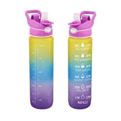 2022 Hot Seller Plastic 1gallon Tritan Water Bottle Gym 32oz Motivational Water Bottle With Motivational Time Marker