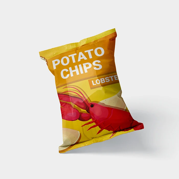 Custom Laminated Foil Plastic Three Side Back Seal Bag Potato Chips Bags With Own Logo