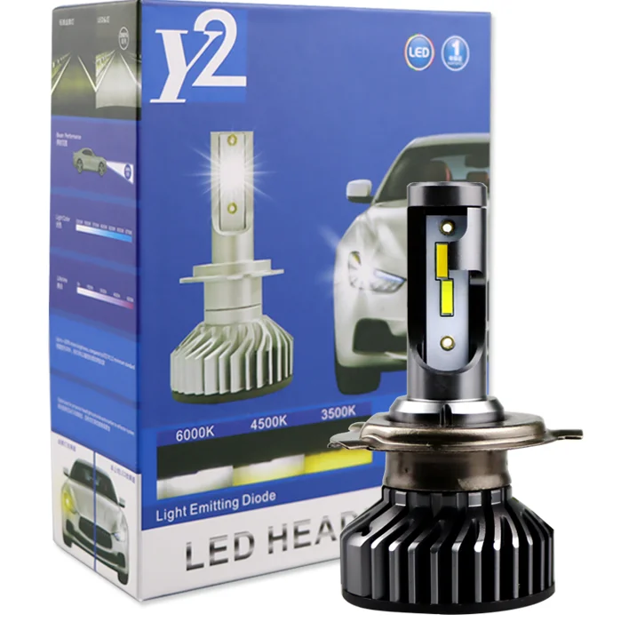 Wholesale Automobile Led Headlight LED Y2 Dual colors 1860 H1 H3 H7 9005 9006 H8 880 9012 H4 9004 9007 H13 Super White IP67