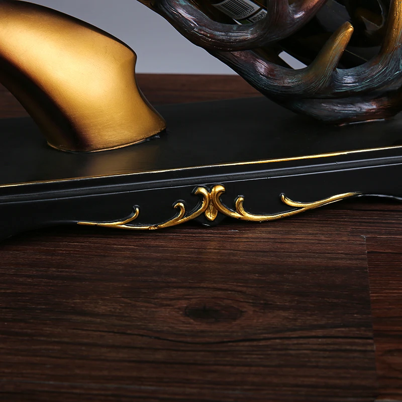 Hot Sale Resin crafts animal style figurine polyresin deer statue wine rack for table decoration