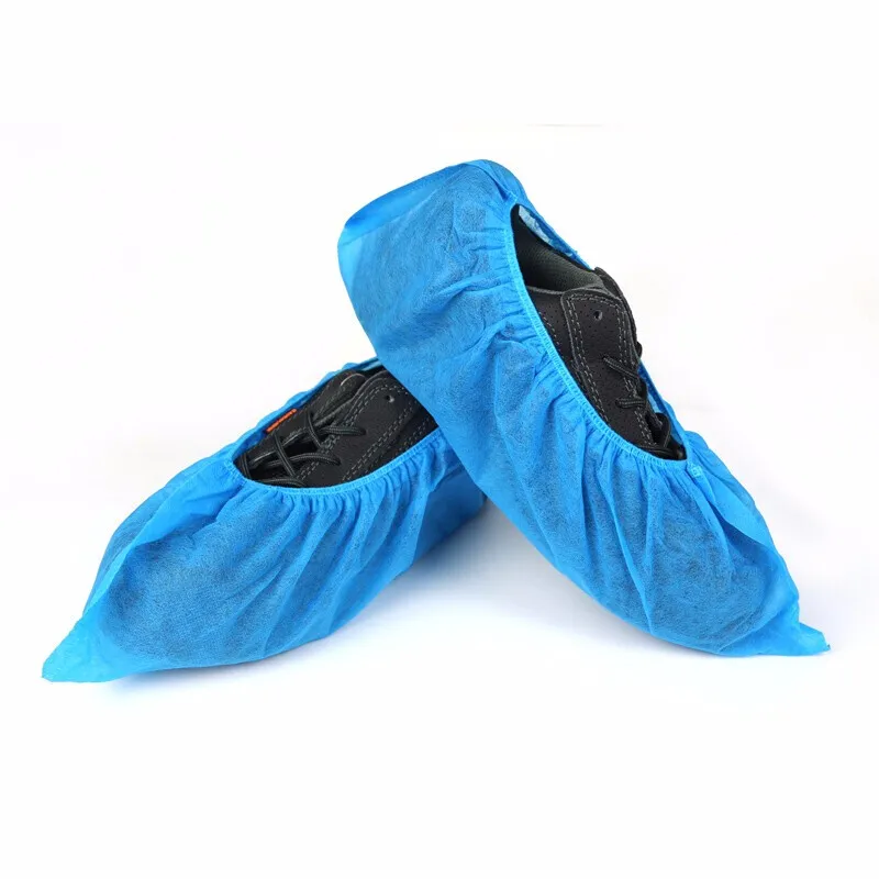 SPP No-slip Pattern 15*40cm Blue Plastic Shoe Cover with Double Elastic