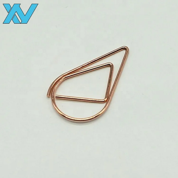 Innovation stationery gifts golden water drop design memo message paper clips