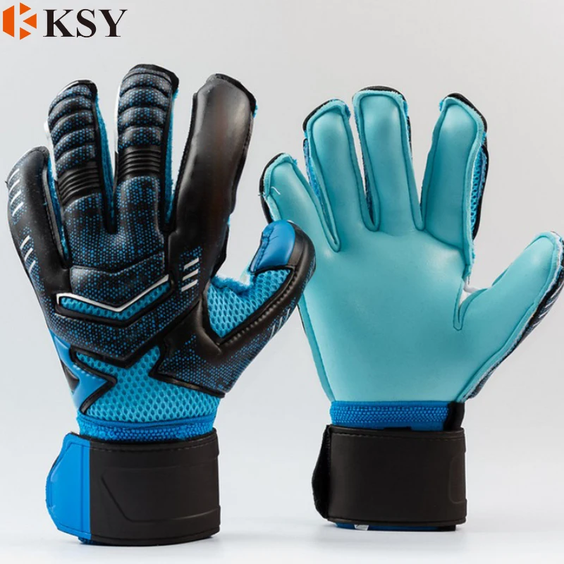 Thickened latex goalie glov with finger guards