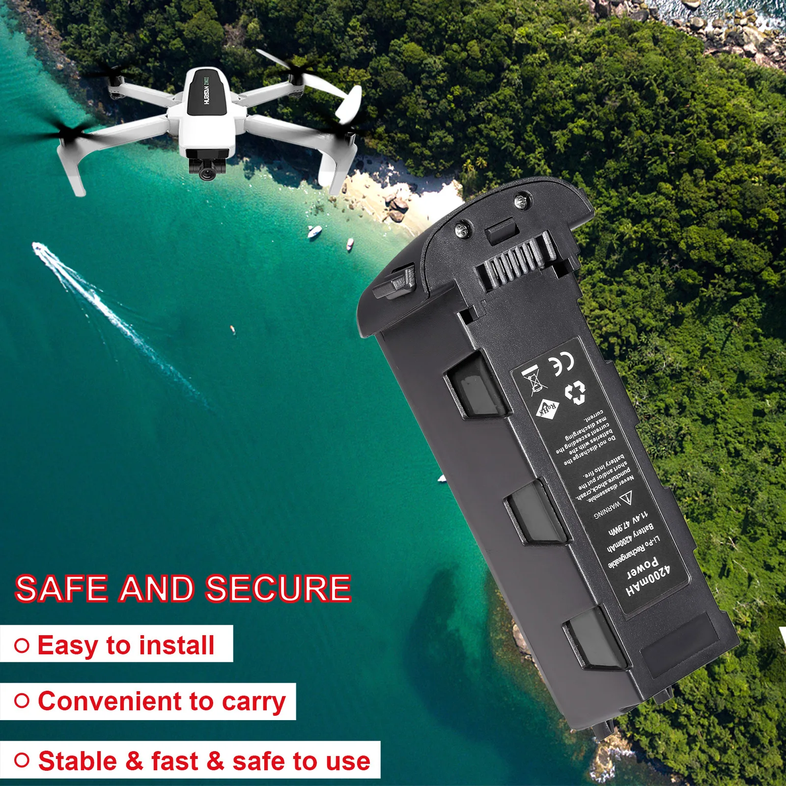 11.4v 4200mAh Battery for Hubsan H117S Zino Pro GPS RC Quadcopter Spare Parts Intelligent Flight Battery