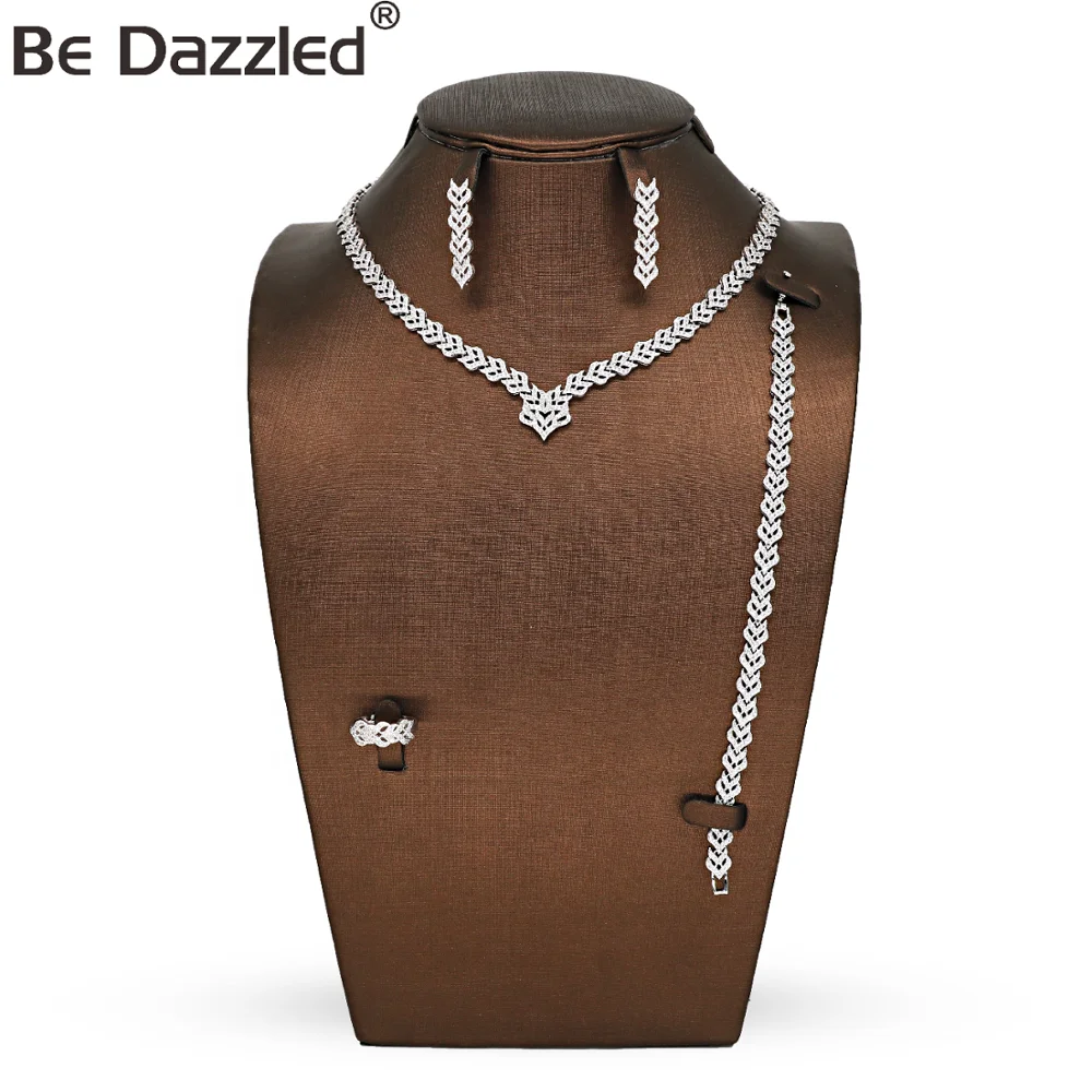Bedazzled арабское ожерелье V Модный свадебный аксессуар медное посеребренное роскошное свадебное украшение набор