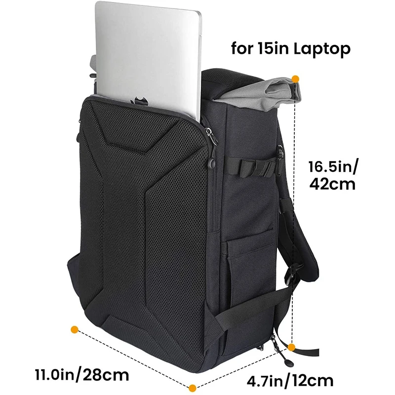 Customized Expandable Camera Bag Hardcase Camera Case Roll Top Large dslr Camera Backpack