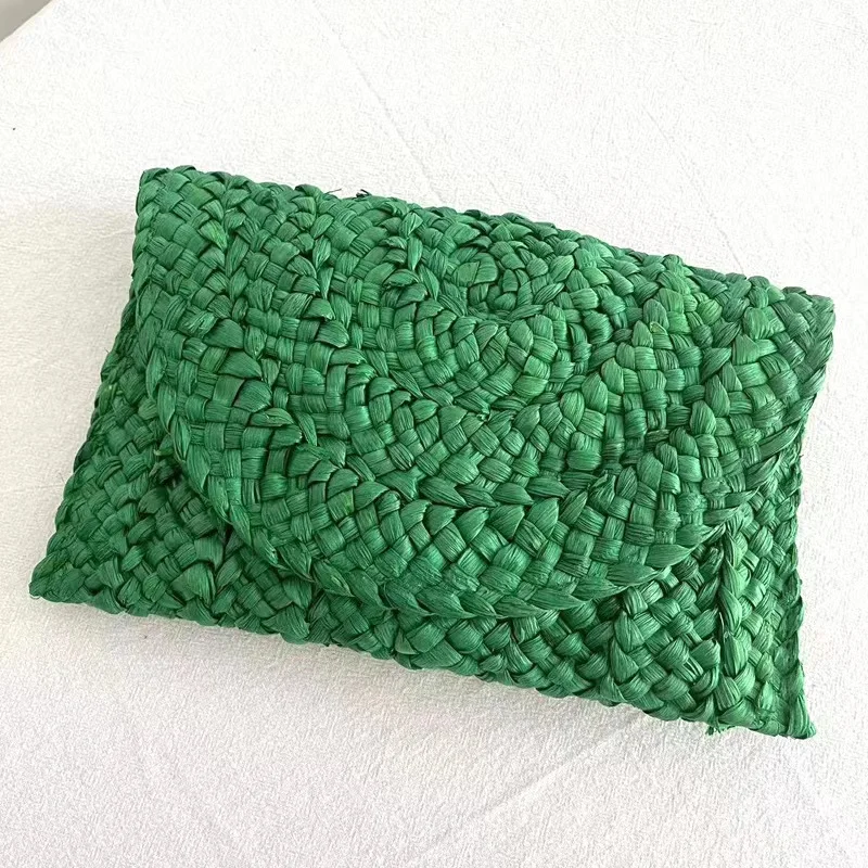 2023 Fashion Straw Women Purse Clutch Wallet Summer Beach Bags Handmade Straw Beach Bag For Women