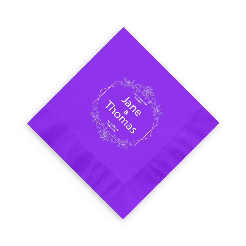 Beautiful Design Napkins Wedding Napkins Printed 3 Ply Supplier Decorative Paper Custom Brand 1/4 Virgin Wood Pulp Paper Napkins