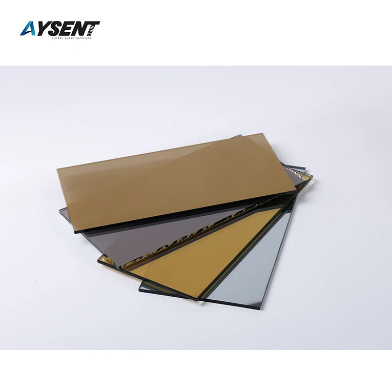 High Quality Reflective Glass Outdoor Use Flat Solid Golden Green Colors Manufactured Curtain Walls  Wholesale Reflective Glass