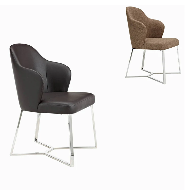 Customize Modern Wooden Base Chair Fabric/Leather Seat and Back Leisure Dining Room Chairs