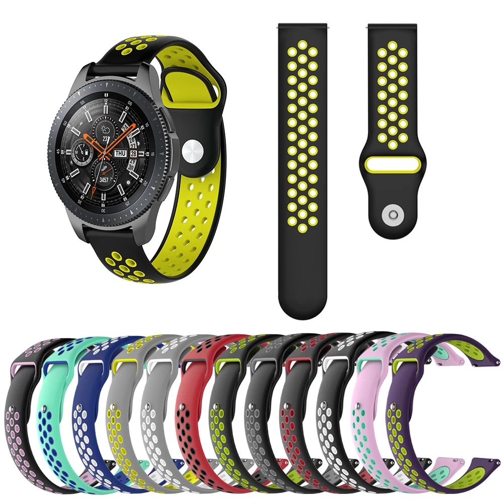  Ремешок силиконовый для наручных часов браслет Samsung Galaxy Watch Active 2 40 мм 44 мм/Galaxy 42 46 HUAWEI GT 20